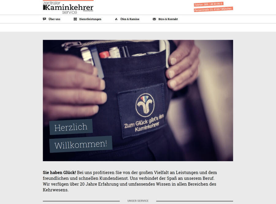 Webseite Zentraler Kaminkehrer Service